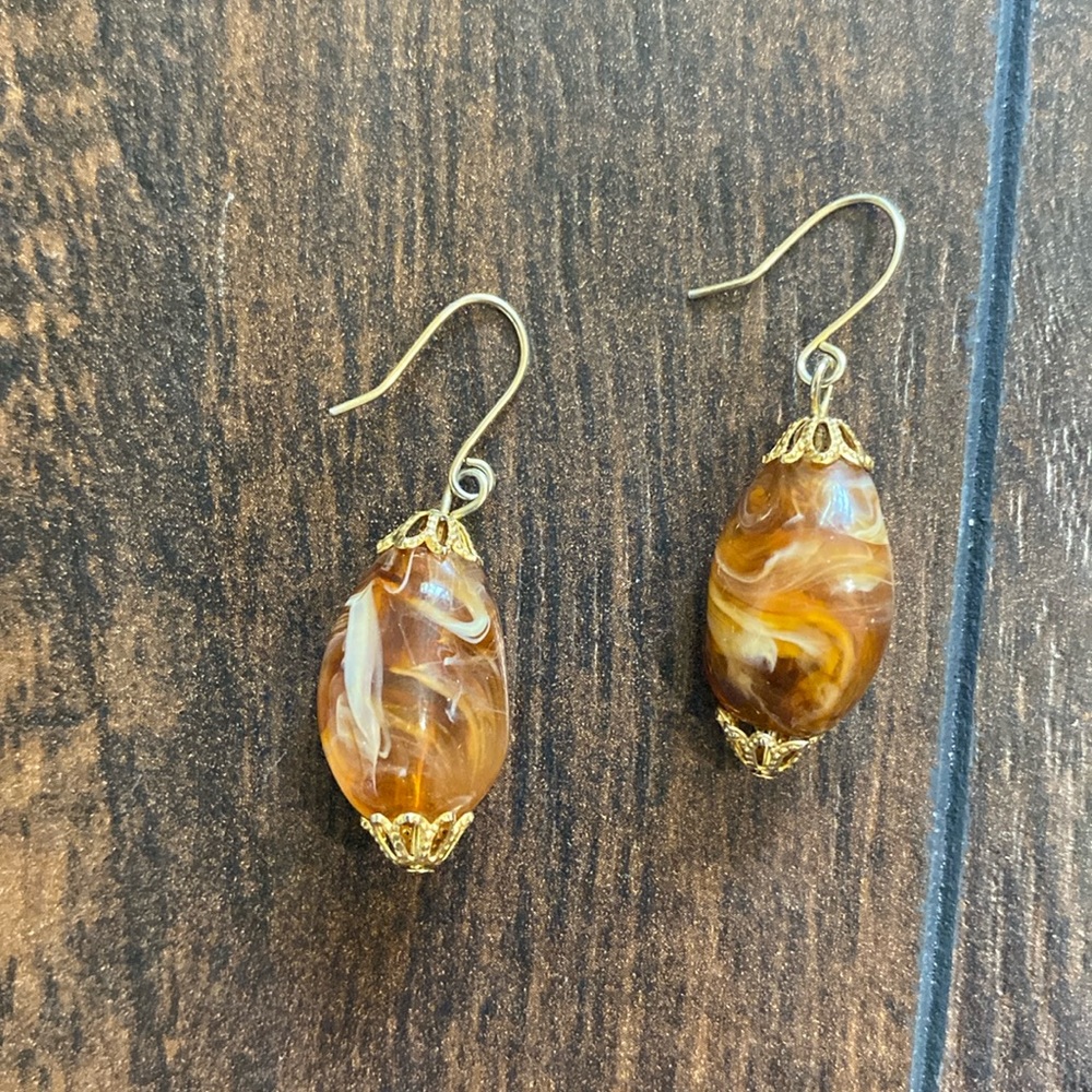 Brown bead earrings